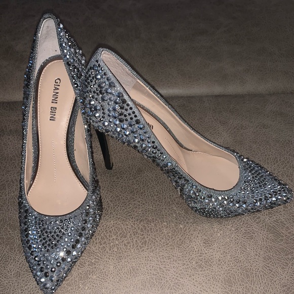 Gianni Bini Womens Multi Studded Design Stiletto Pumps Pewter - Size 7M - Picture 2 of 10